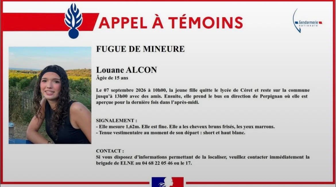 Appel à témoins de la gendarmerie pour retrouver Louane Alcon