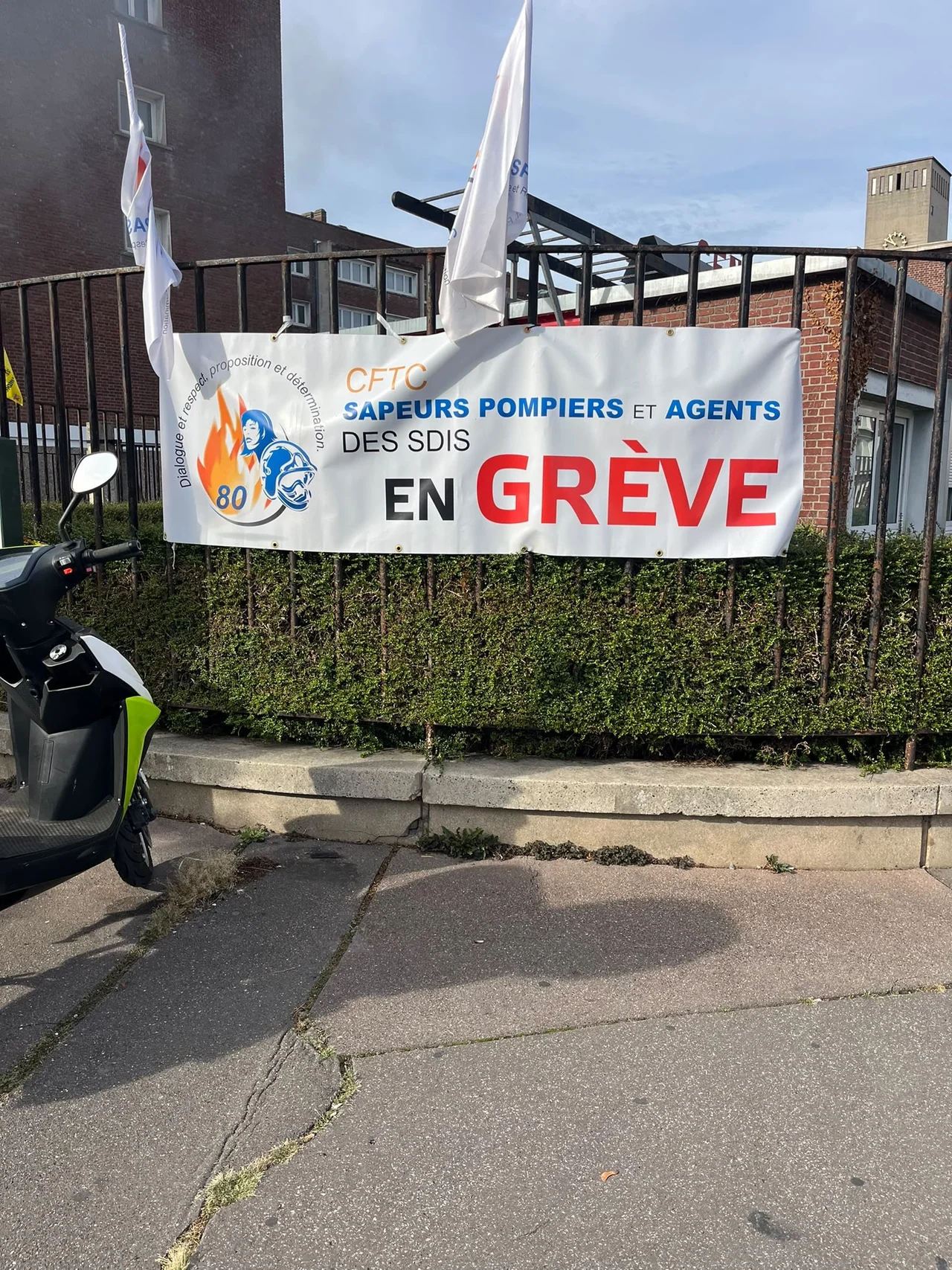Banderole CFTC Sapeurs-pompiers et agents des SDIS En grève